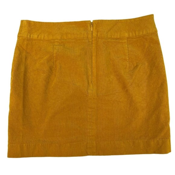 Banana Republic Mini skirt Women's 10 Corduroy Yellow Cotton Spandex Elastane - Picture 2 of 6
